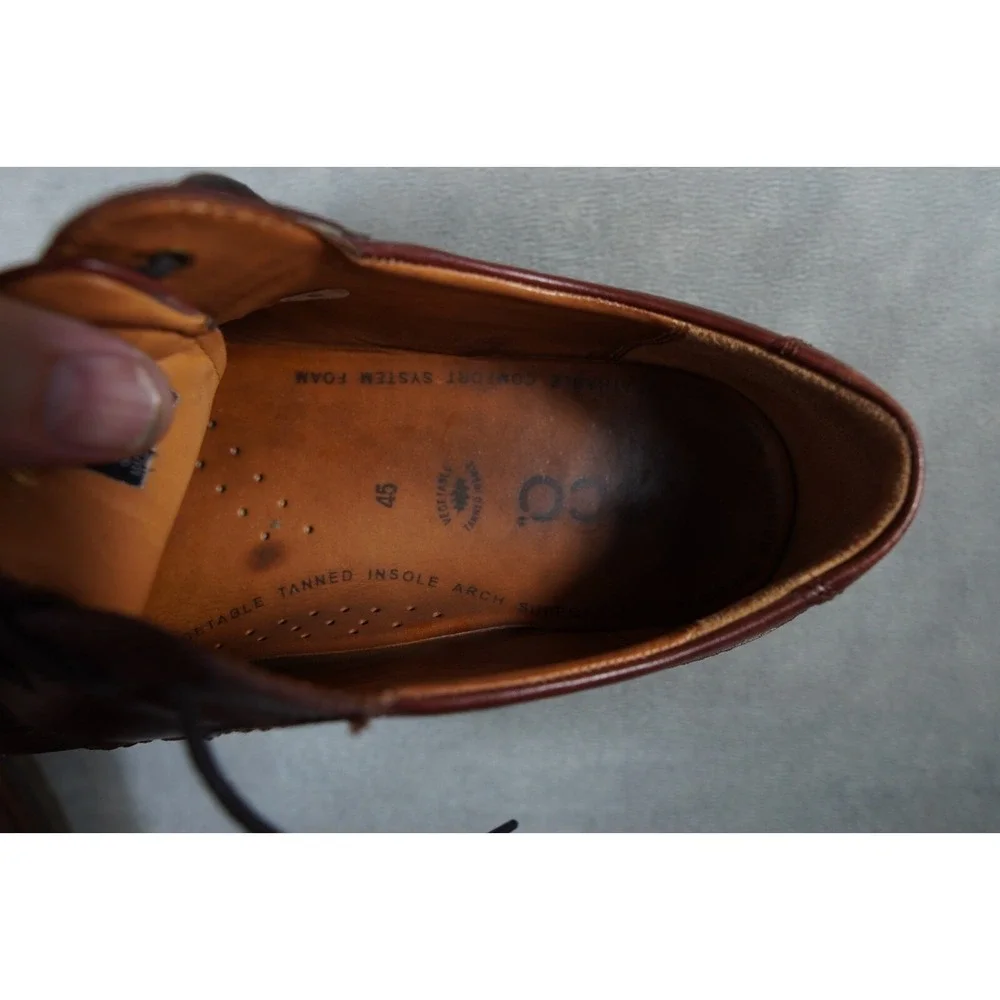 ECCO Men's Brown‎ Leather Oxford Shoes USA 11  EU 45 Lace Up